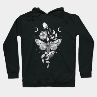 Death Moth & Flowers • Goth Hoodie